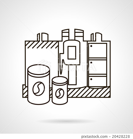 Making coffee. Flat line design vector icon 20428228