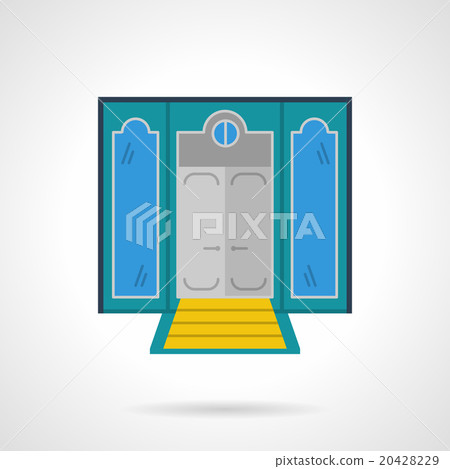 Hotel entrance flat color vector icon 20428229