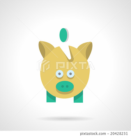 Saving money concept. Flat color vector icon 20428231