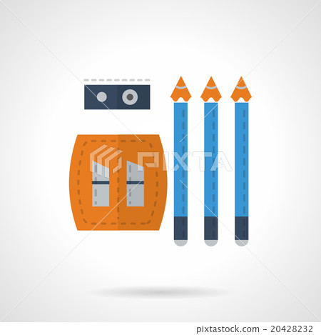 Stationery vector icon. Pencils and sharpener flat 20428232