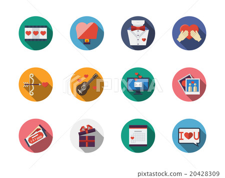 Round colorful romance vector icons Round colorful romance vector icons 20428309