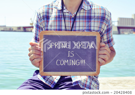 chalkboard with the text spring break is coming chalkboard with the text spring break is coming 20428408