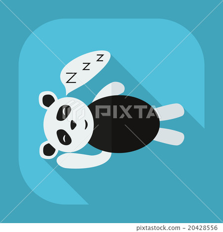 Flat modern design with shadow icons panda sleeps 20428556