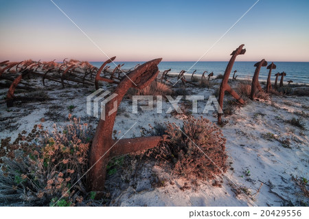 Portuguese beach cemetery anchors. Barril. Portuguese beach cemetery anchors. Barril. 20429556