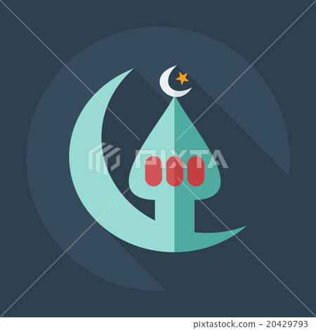 Flat modern design with shadow icons mosque 20429793