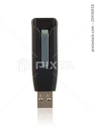 Black USB memory stick isolated Black USB memory stick isolated 20430916