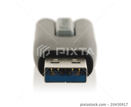 Black USB memory stick isolated 20430917