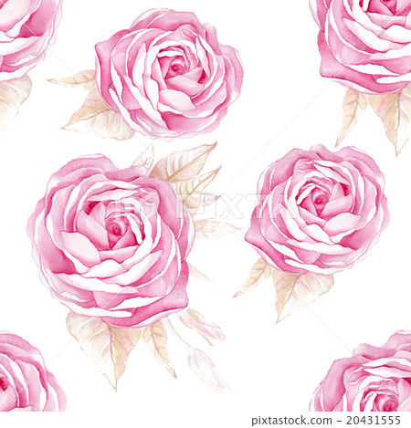 Watercolor seamless roses pattern.  20431555