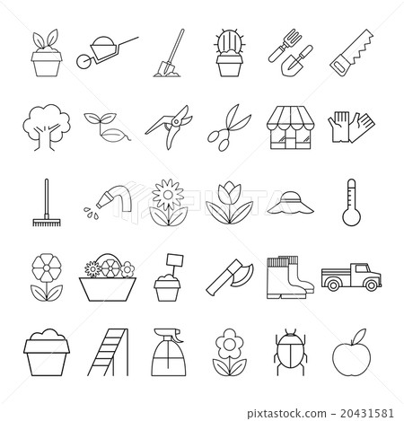 Set of garden plant icons Set of garden plant icons 20431581