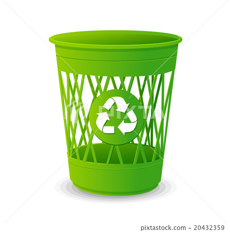 Vector plastic basket set, trash bins on white 20432359