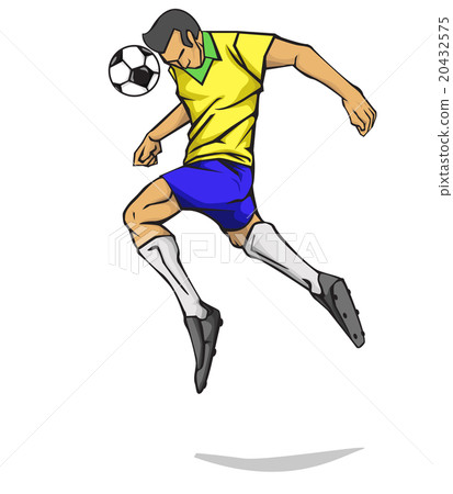 Football Player Action Jumping Head Kick Stock Photo 433505185