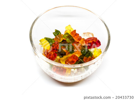 gummy bear candies in a glass bowl gummy bear candies in a glass bowl 20433730