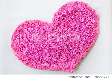 Pink paper heart on the white background Pink paper heart on the white background 20433775