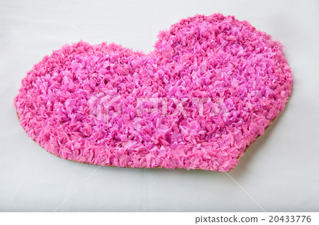 Pink paper heart on the white background Pink paper heart on the white background 20433776