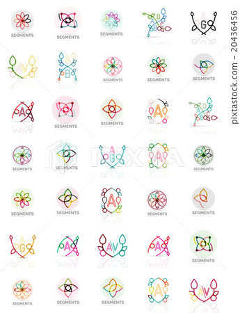 Set of vector linear logotypes, geometric abstract 20436456