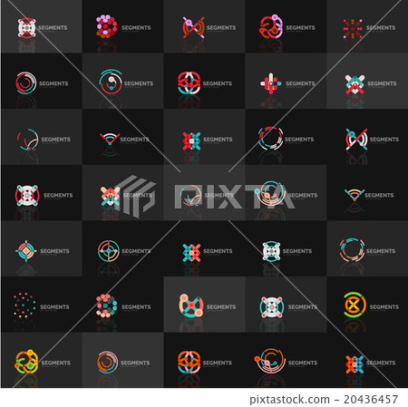 Set of vector linear logotypes, geometric abstract 20436457