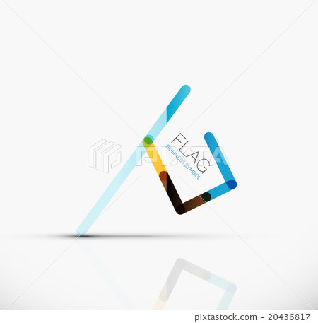 Logo flag, abstract linear geometric business icon 20436817