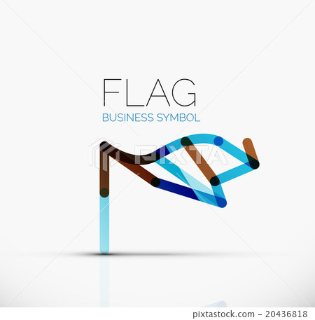 Logo flag, abstract linear geometric business icon 20436818