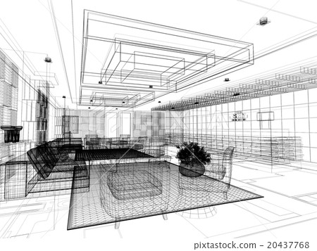 Hotel Reception Lobby Interior Graphic Black White Sketch Illustration  Vector Stock Illustration - Download Image Now - iStock
