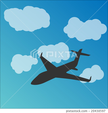 Plane silhouette in the sky Plane silhouette in the sky 20438597