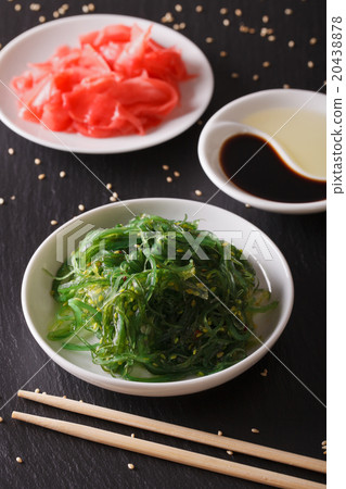 Japanese wakame salad and pickled ginger Japanese wakame salad and pickled ginger 20438878