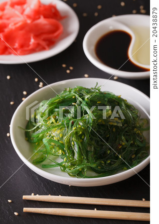 Wakame seaweed salad with sesame seeds Wakame seaweed salad with sesame seeds 20438879