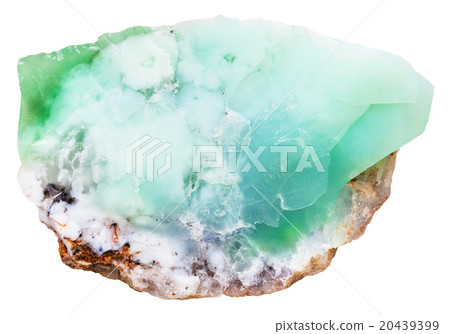Chrysoprase gemstone isolated on white Chrysoprase gemstone isolated on white 20439399