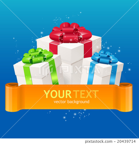 Gift boxes with bow and ribbon for text - Stock Illustration [20439714 ...