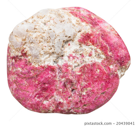pebble of Thulite (rosaline) gemstone isolated pebble of Thulite (rosaline) gemstone isolated 20439841