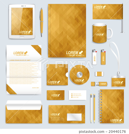 Golden set of vector corporate identity template 20440176