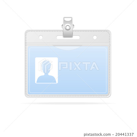 Tag Badge Holder isolated on white and card 20441337