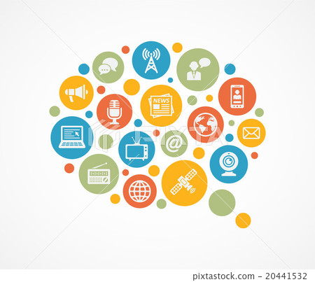 Media illustration with icons 20441532