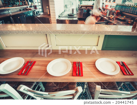 restaurant with table and tableware restaurant with table and tableware 20441745
