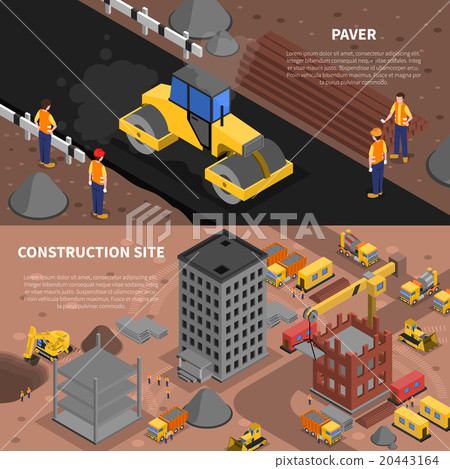 Construction Banners Set Stock Illustration 20443164 Pixta