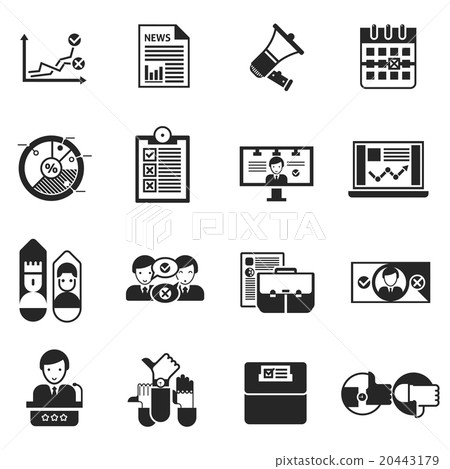 Elections Voting Icons Black Set 20443179