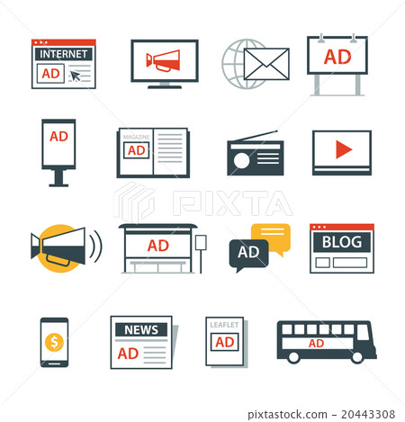 advertising media icon flat design advertising media icon flat design 20443308