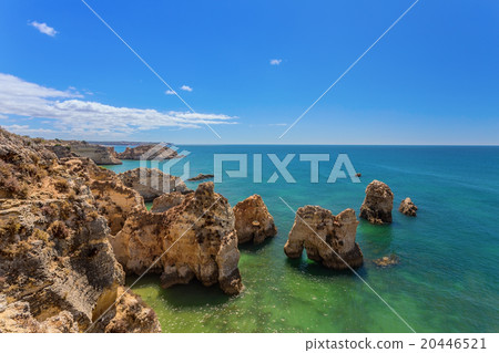 Seascape in the summer on beaches of Albufeira. Seascape in the summer on beaches of Albufeira. 20446521