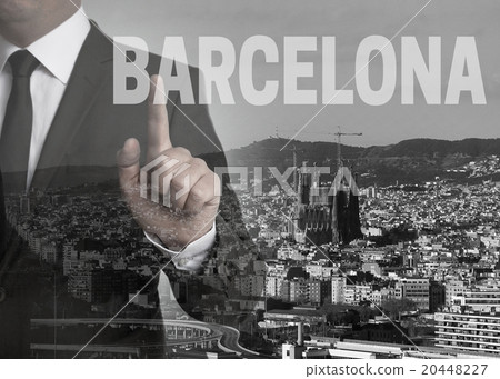 Barcelona skyline panorama concept background 20448227