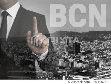 bcn skyline panorama concept background 20448230