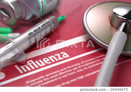 Influenza. Medical Concept on Red Background. 20448473