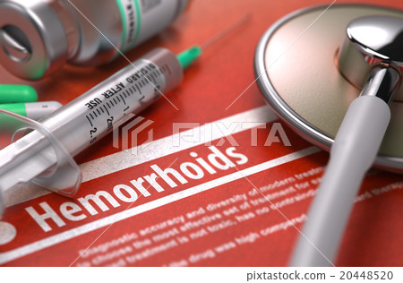 Hemorrhoids - Printed Diagnosis on Orange 20448520