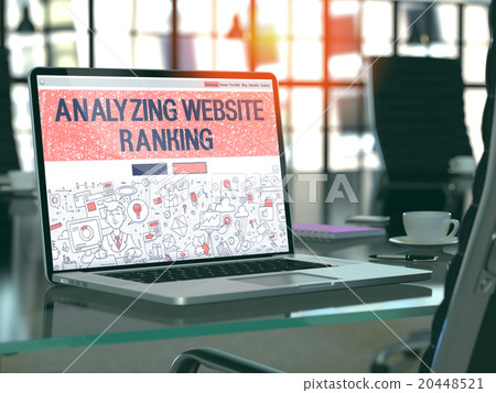 Laptop Screen with Analyzing Website Ranking 20448521