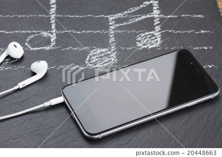 Music notes with headphones Music notes with headphones 20448663
