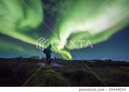 Aurora borealis above a person 20449054