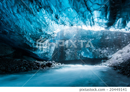 Ice cave in Iceland deep tunnel 20449141