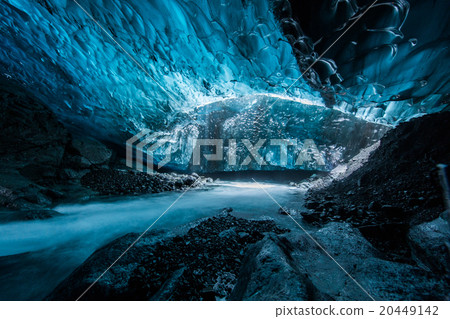 Ice cave in Iceland deep tunnel 20449142