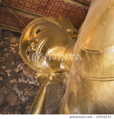 Reclining gold Buddha. Wat Pho, Bangkok, Thailand Reclining gold Buddha. Wat Pho, Bangkok, Thailand 20450241