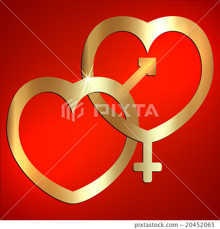 Vector abstract illustration of two hearts with Vector abstract illustration of two hearts with 20452065