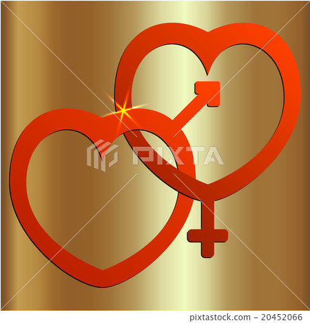 Vector abstract illustration of two hearts with Vector abstract illustration of two hearts with 20452066