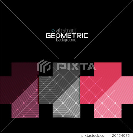 Colorful geometric shapes with texture on black Colorful geometric shapes with texture on black 20454075